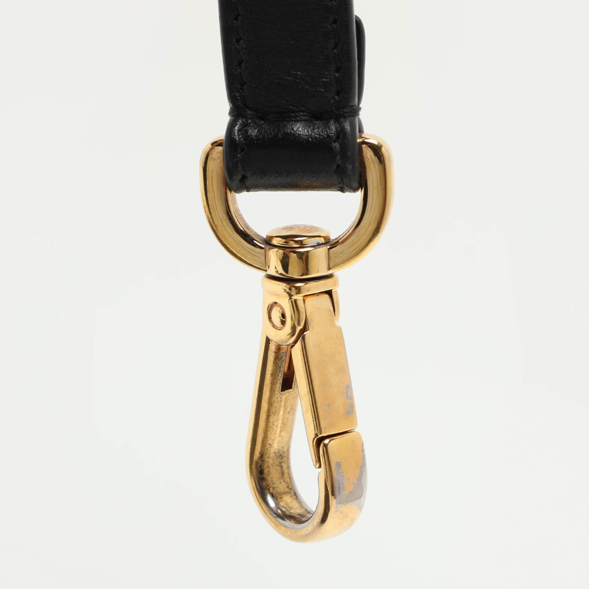 Fendi - Sac à bandoulière en cuir gaufré FF noir/brun avec appareil photo en vente 1