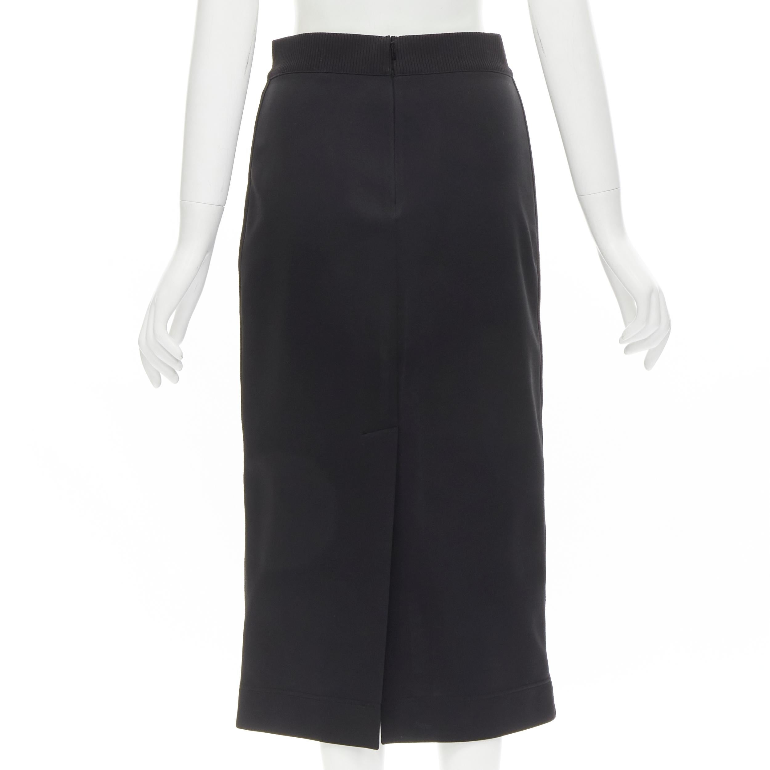 FENDI black brown FF Zucca monogram trim knee length skirt IT42 M In Excellent Condition For Sale In Hong Kong, NT