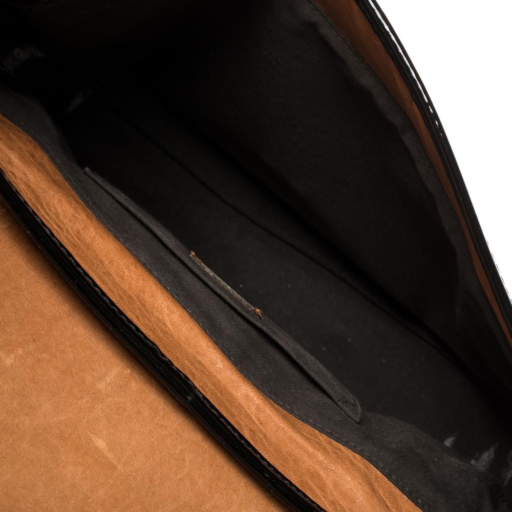 Fendi Black/Brown Patent and Leather B Shoulder Bag 10