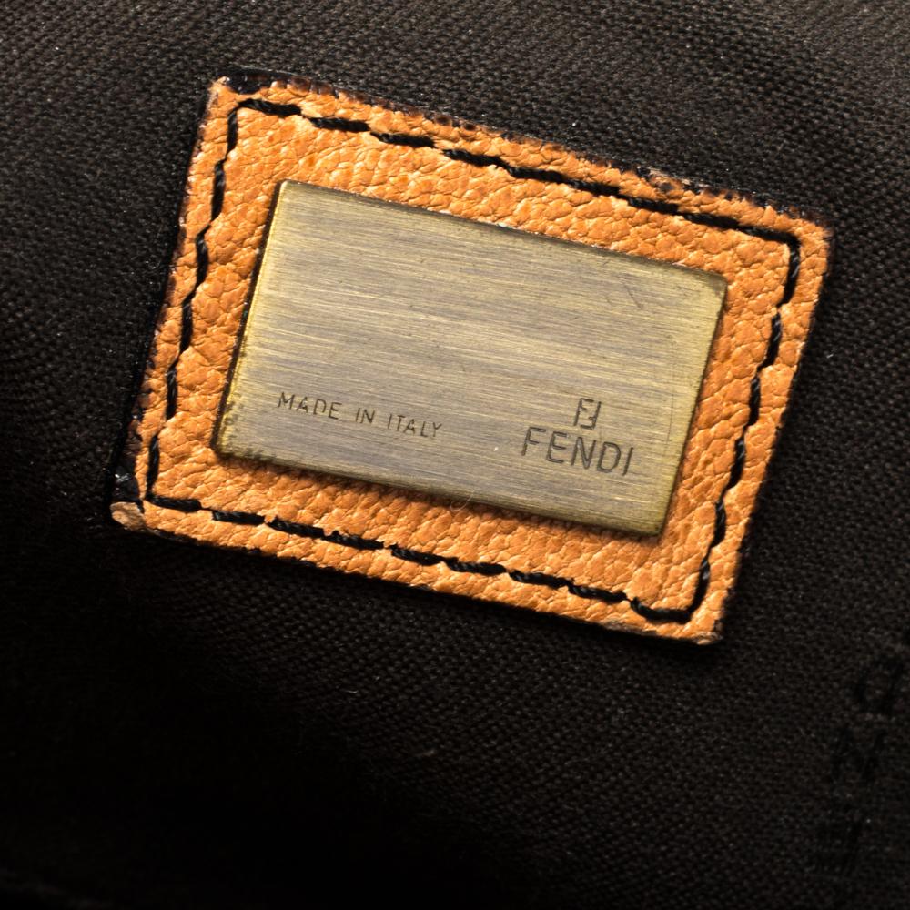Fendi Black/Brown Patent and Leather B Shoulder Bag 4
