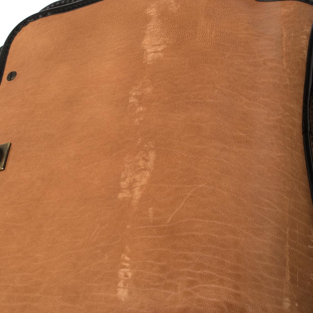 Fendi Black/Brown Patent Leather and Leather B Shoulder Bag 5