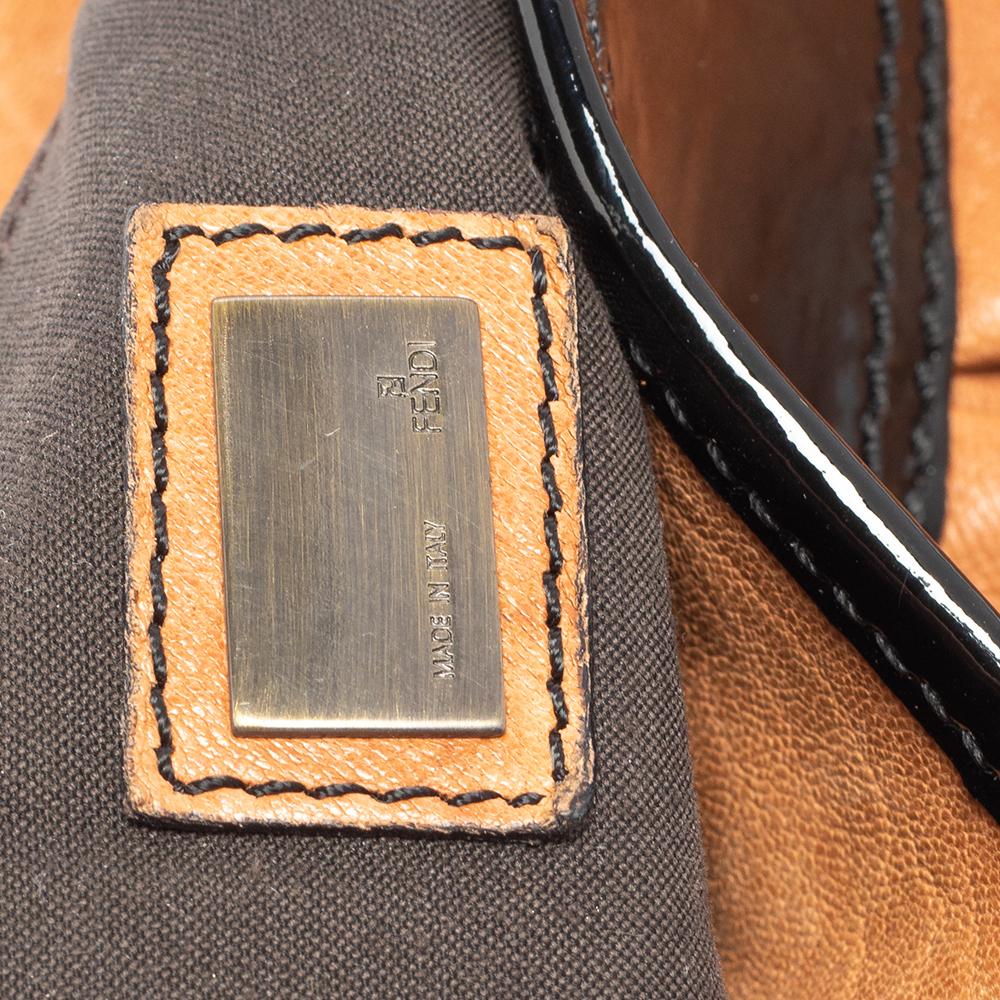 Fendi Black/Brown Patent Leather and Leather B Shoulder Bag 5