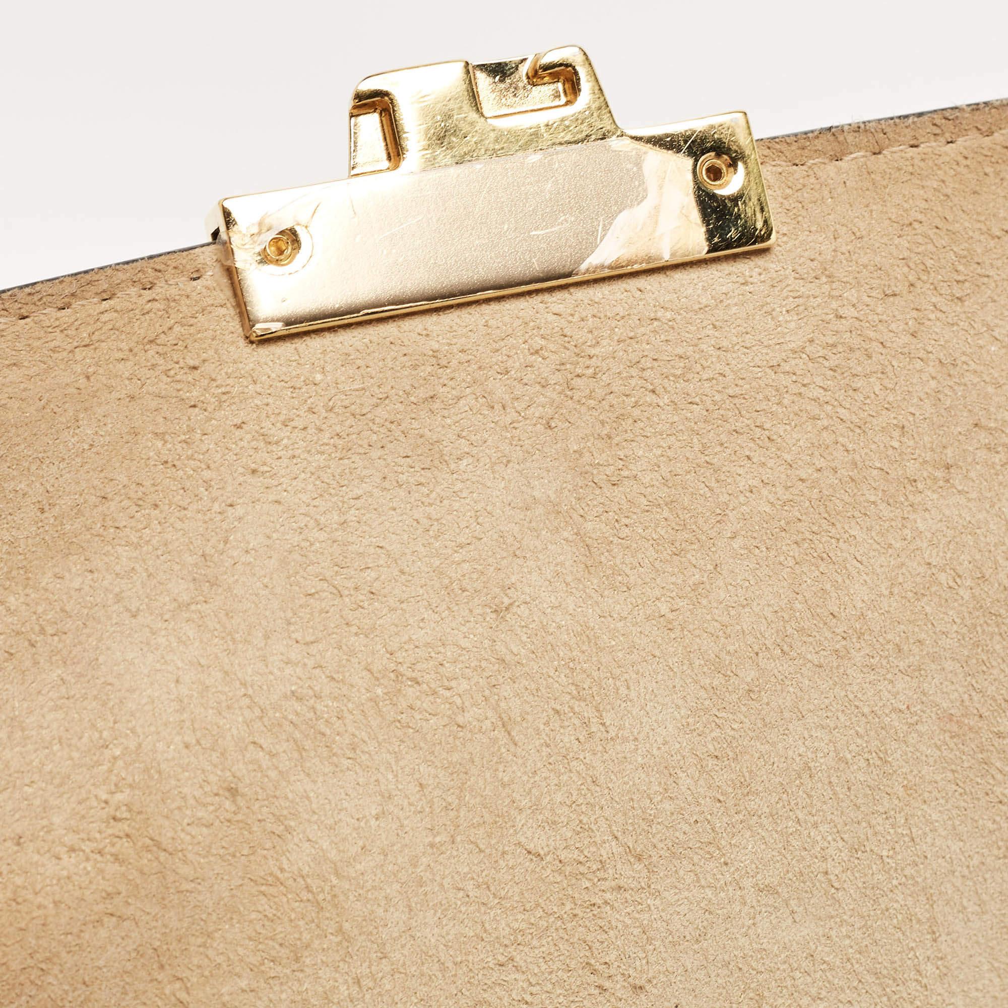 Fendi Black/Brown Zucca Embossed Leather Small Kan U Shoulder Bag For Sale 9