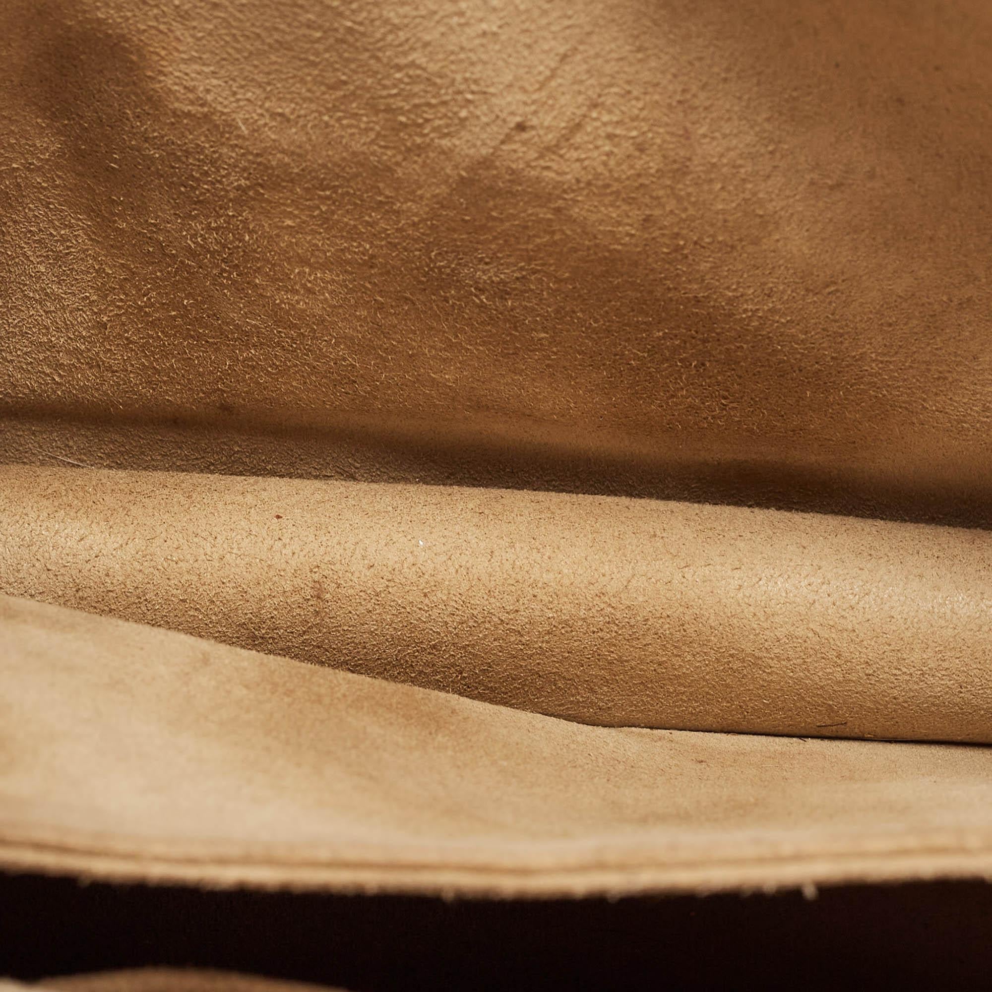 Fendi Black/Brown Zucca Embossed Leather Small Kan U Shoulder Bag For Sale 12
