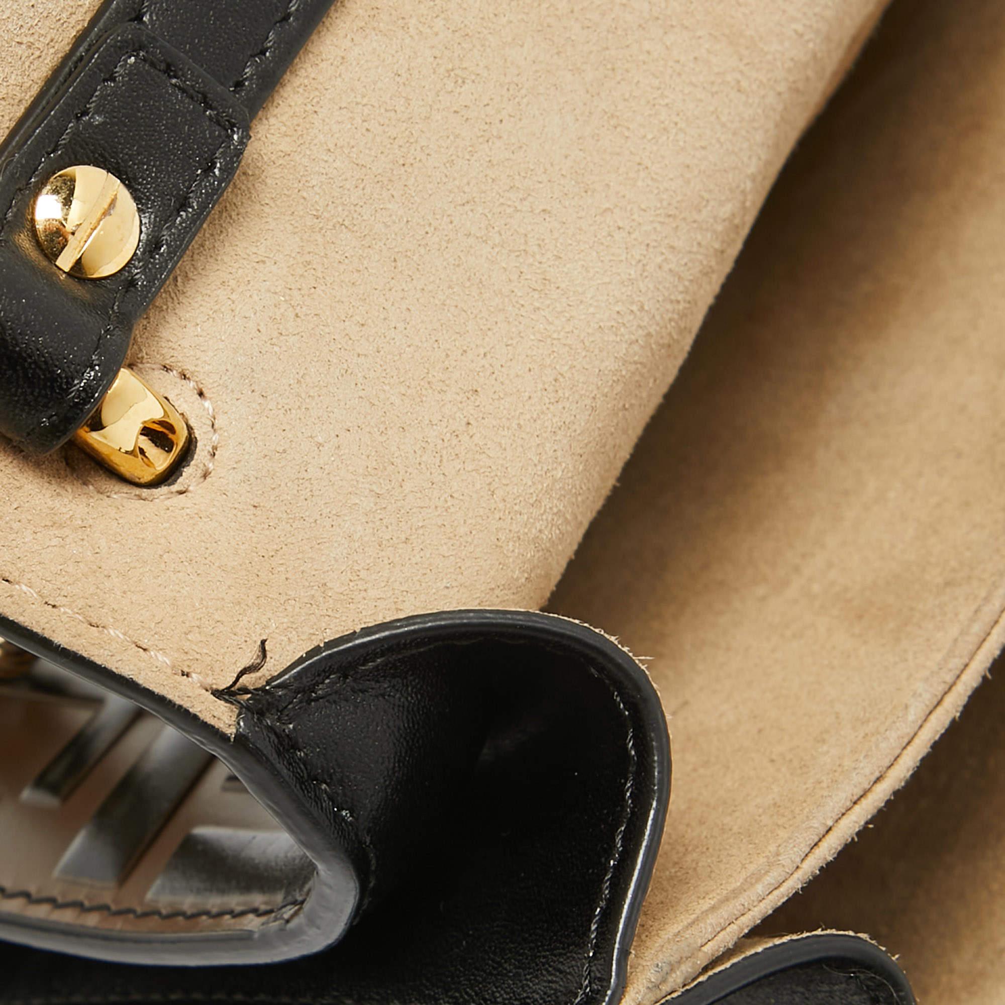 Fendi Black/Brown Zucca Embossed Leather Small Kan U Shoulder Bag 3