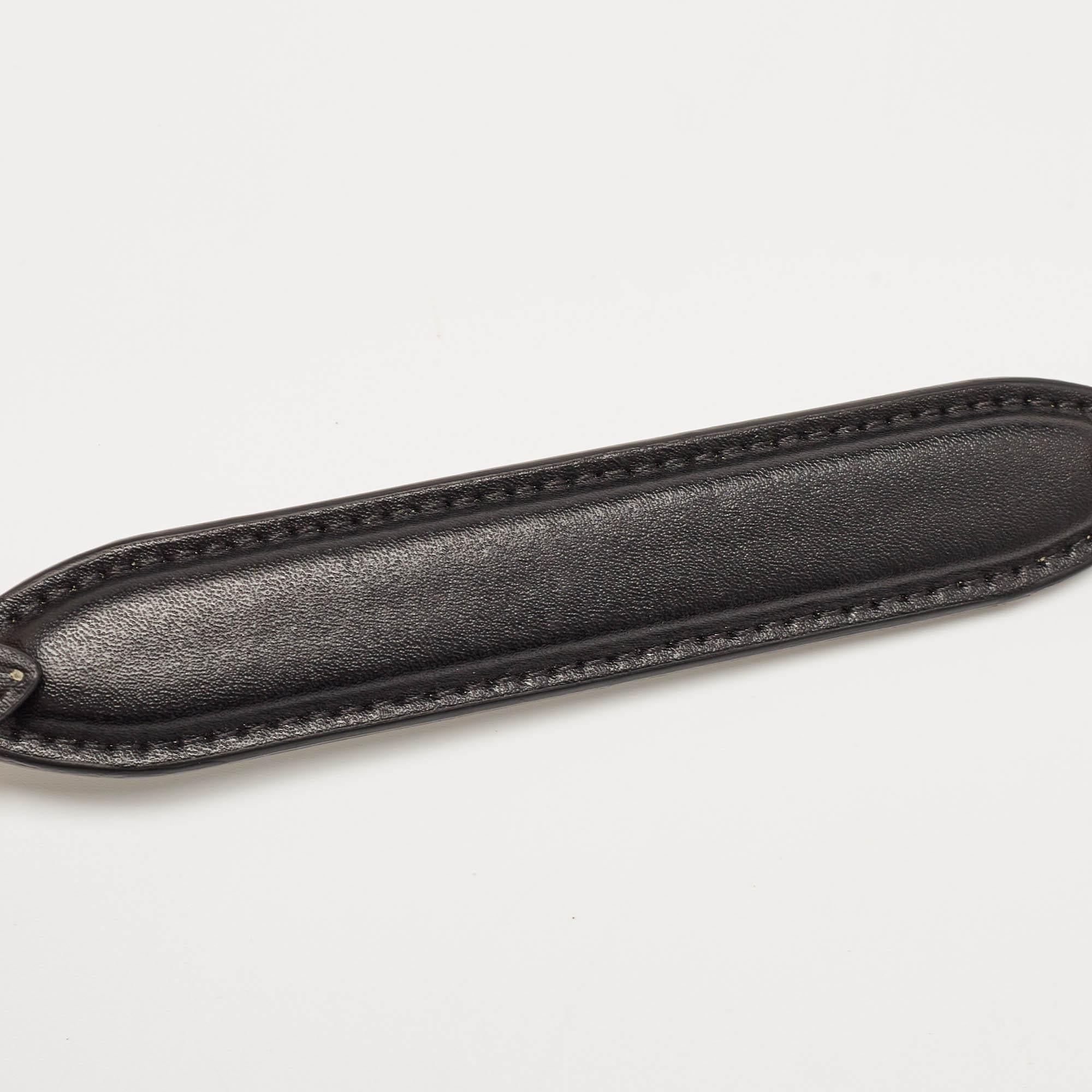 Fendi Black/Brown Zucca Embossed Leather Small Kan U Shoulder Bag For Sale 5