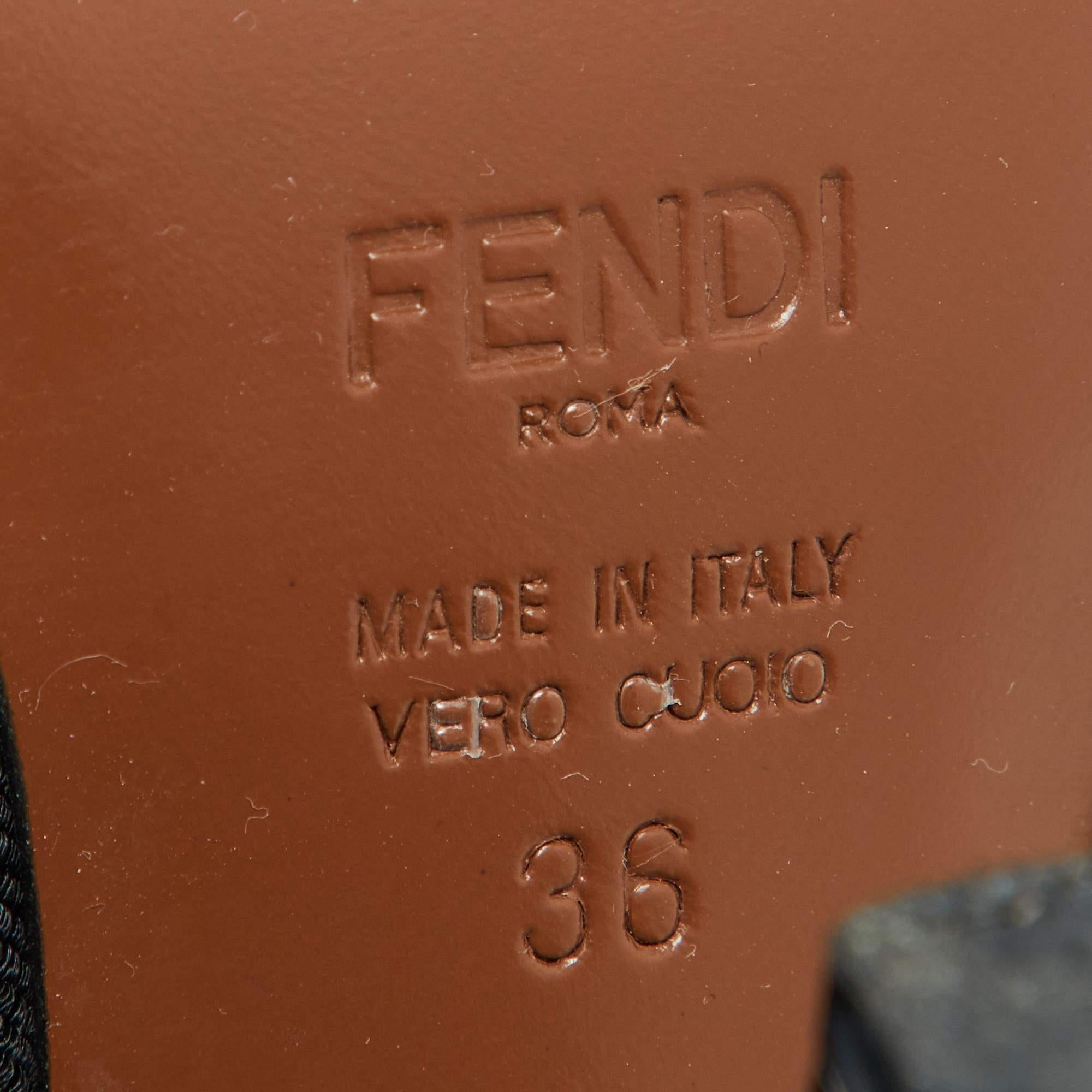 Fendi Bombas Colibri de Malla y Lona Zucca Marrón/Negro Talla 36 3