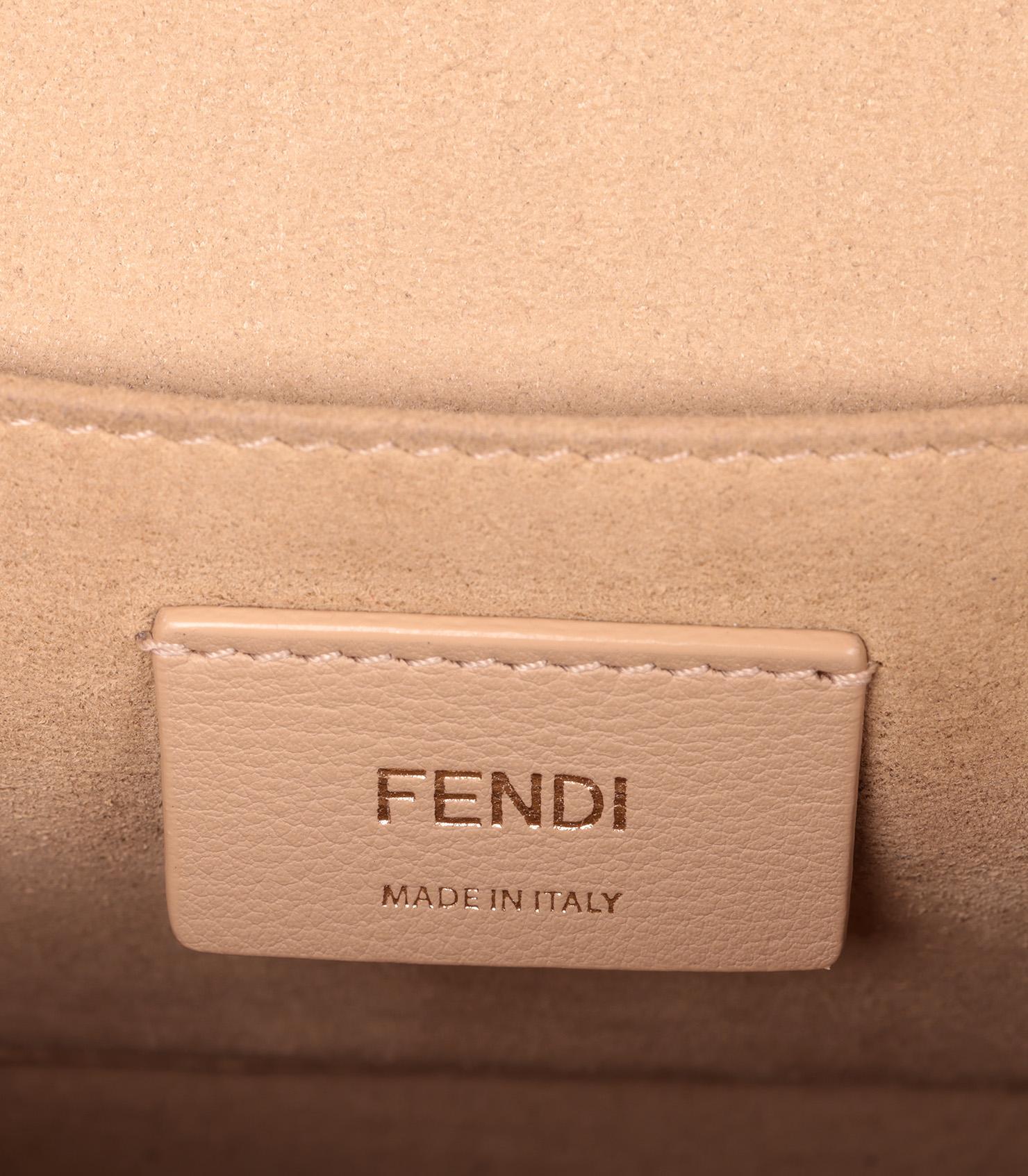 Fendi Black & Brown Zucca Monogram Calfskin Leather Medium Kan U For Sale 3