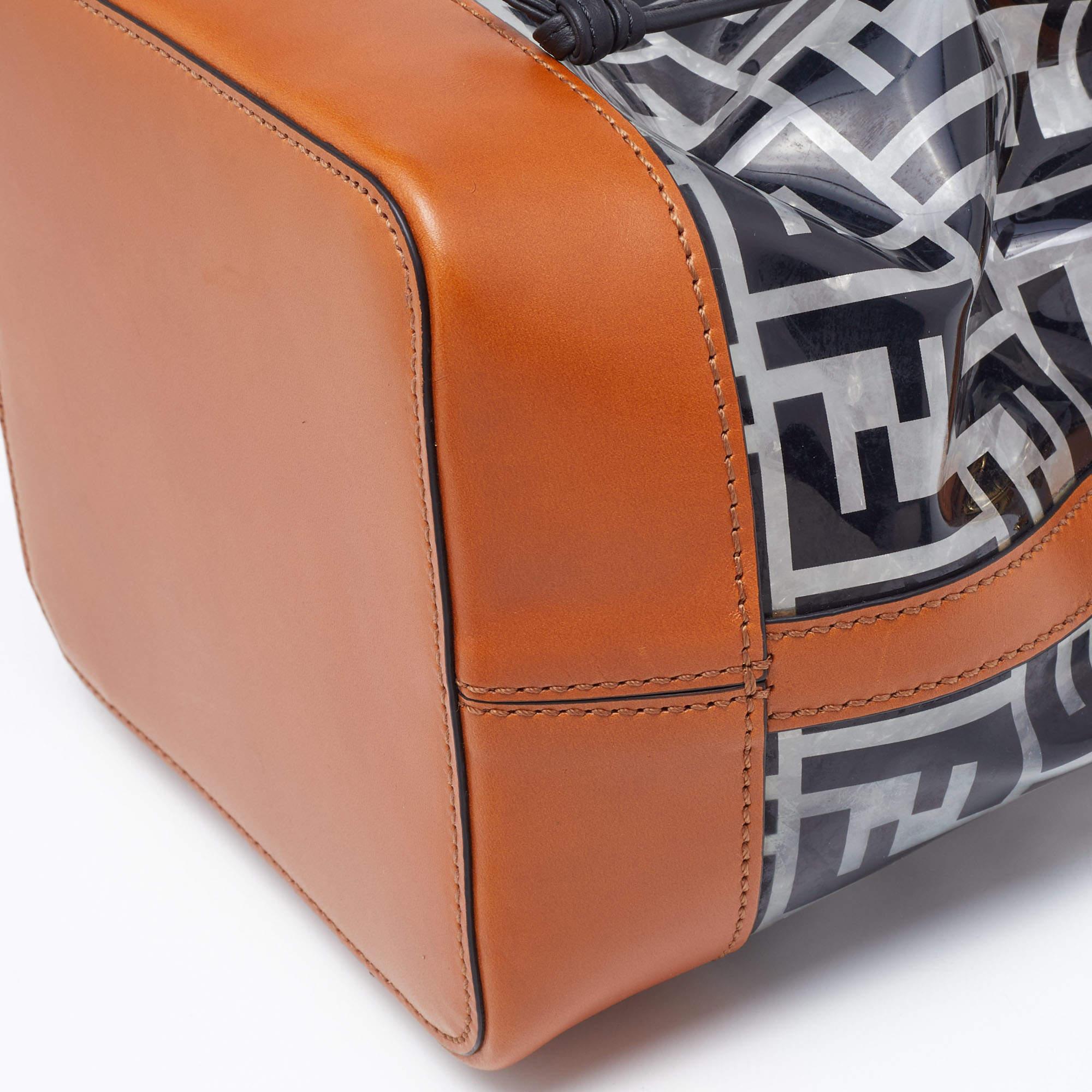 Fendi Black/Brown Zucca PVC and Leather Mon Tresor Bucket Bag 9