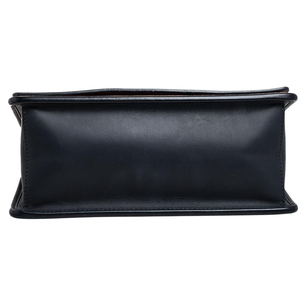 Fendi Black/Brown Zucca Velvet and Leather Kan I F Logo Shoulder Bag 1