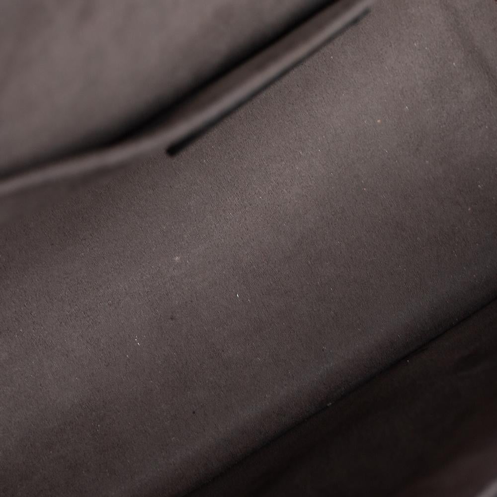Fendi Black/Brown Zucca Velvet and Leather Kan I F Logo Shoulder Bag 5