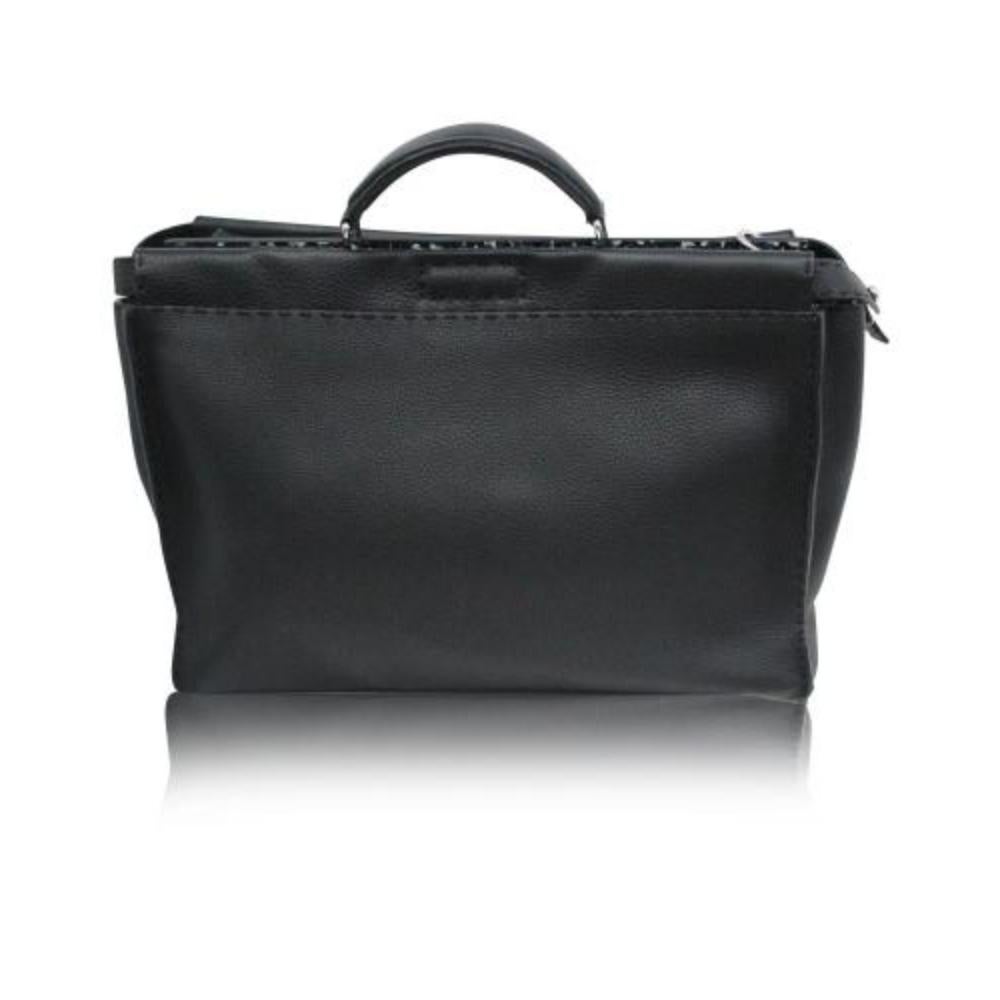Women's or Men's Fendi Black Calfskin Iconic Peekaboo Fit Bag For Sale