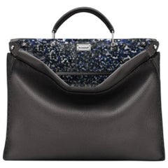 Fendi Black Calfskin Iconic Peekaboo Fit Bag