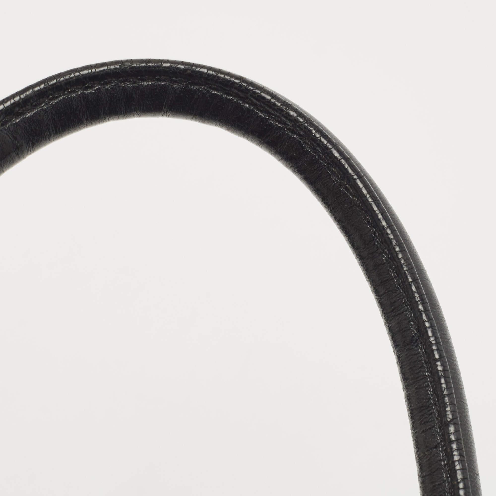 Fendi Black Canvas and Leather Forever Bauletto Boston Bag 4