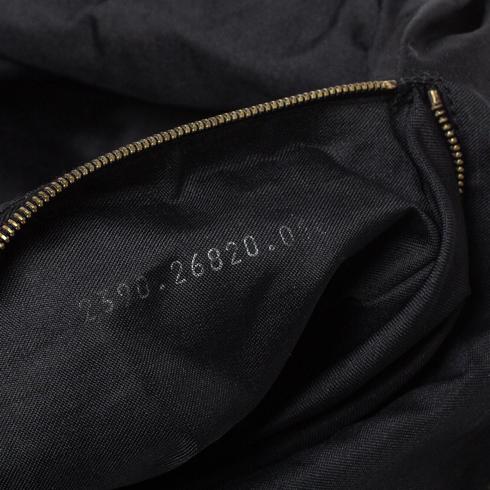 Fendi Black Canvas and Selleria Leather Studded Shoulder Bag 2