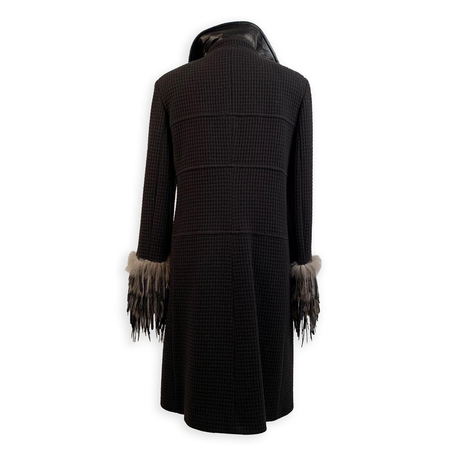 fendi black wool coat