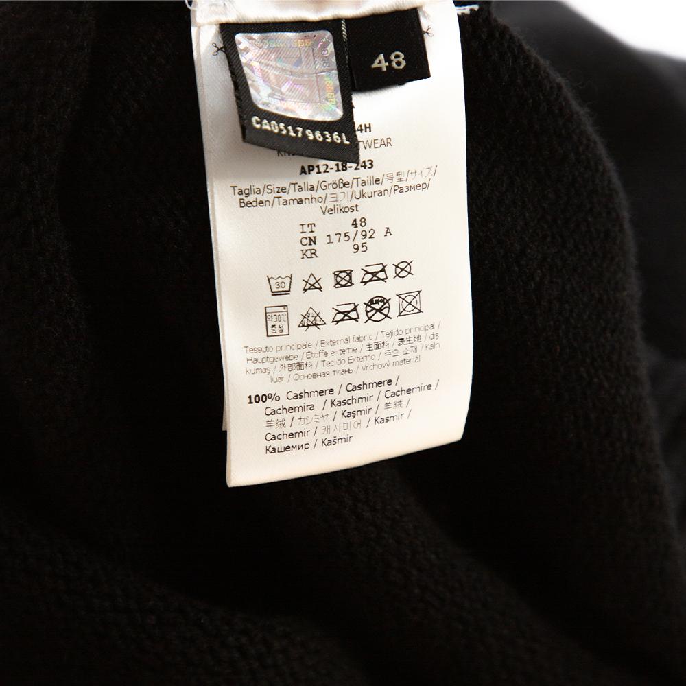 Fendi Black Cashmere Intarsia Knit Karlito Turtleneck Sweater M In Excellent Condition In Dubai, Al Qouz 2
