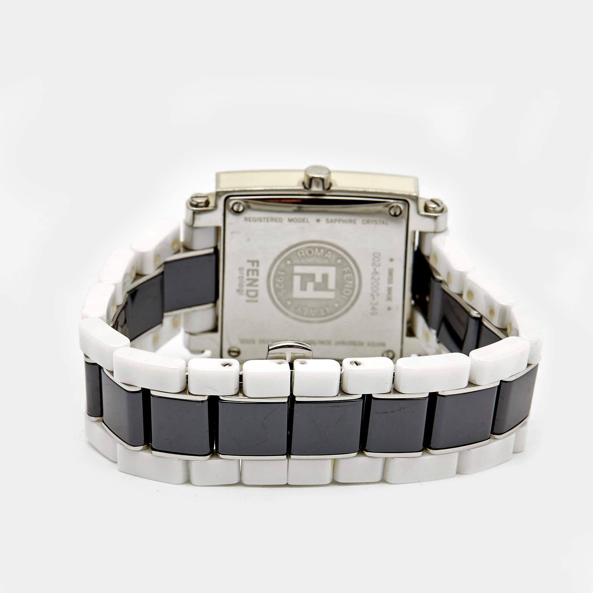 Fendi Black Ceramic Stainless Steel 6200G Women's Wristwatch 30 mm 1