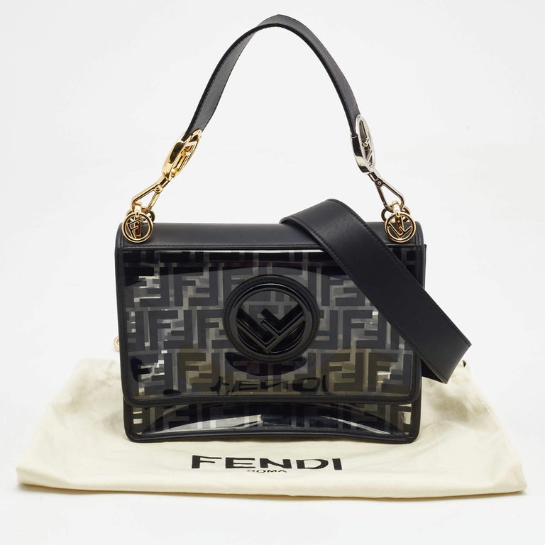 Fendi Black/Clear FF PVC and Leather Kan I F Shoulder Bag For Sale at  1stDibs | fendi kan i f bag, fendi kan if