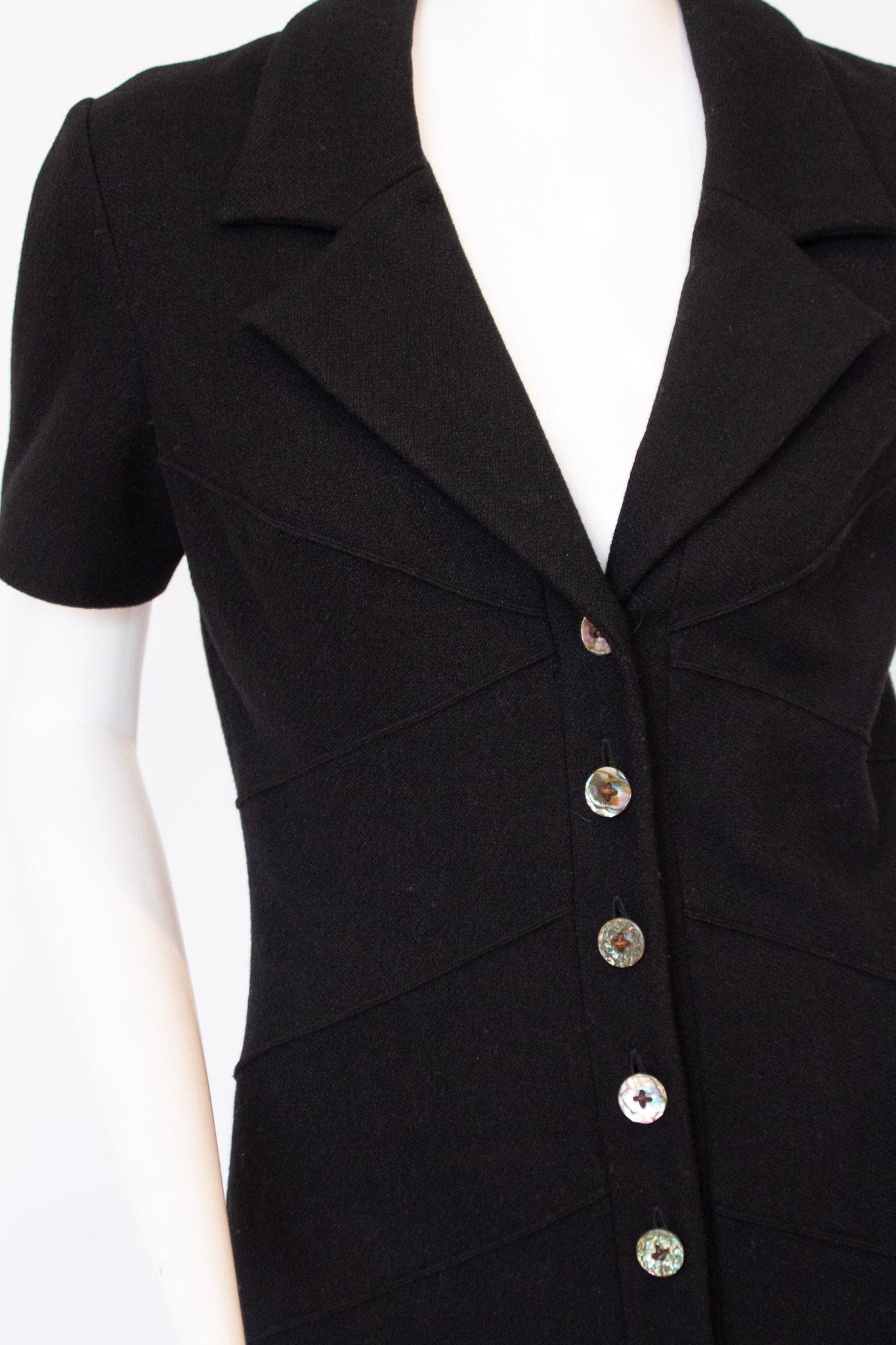 Fendi Black Collared Midi Dress  For Sale 1