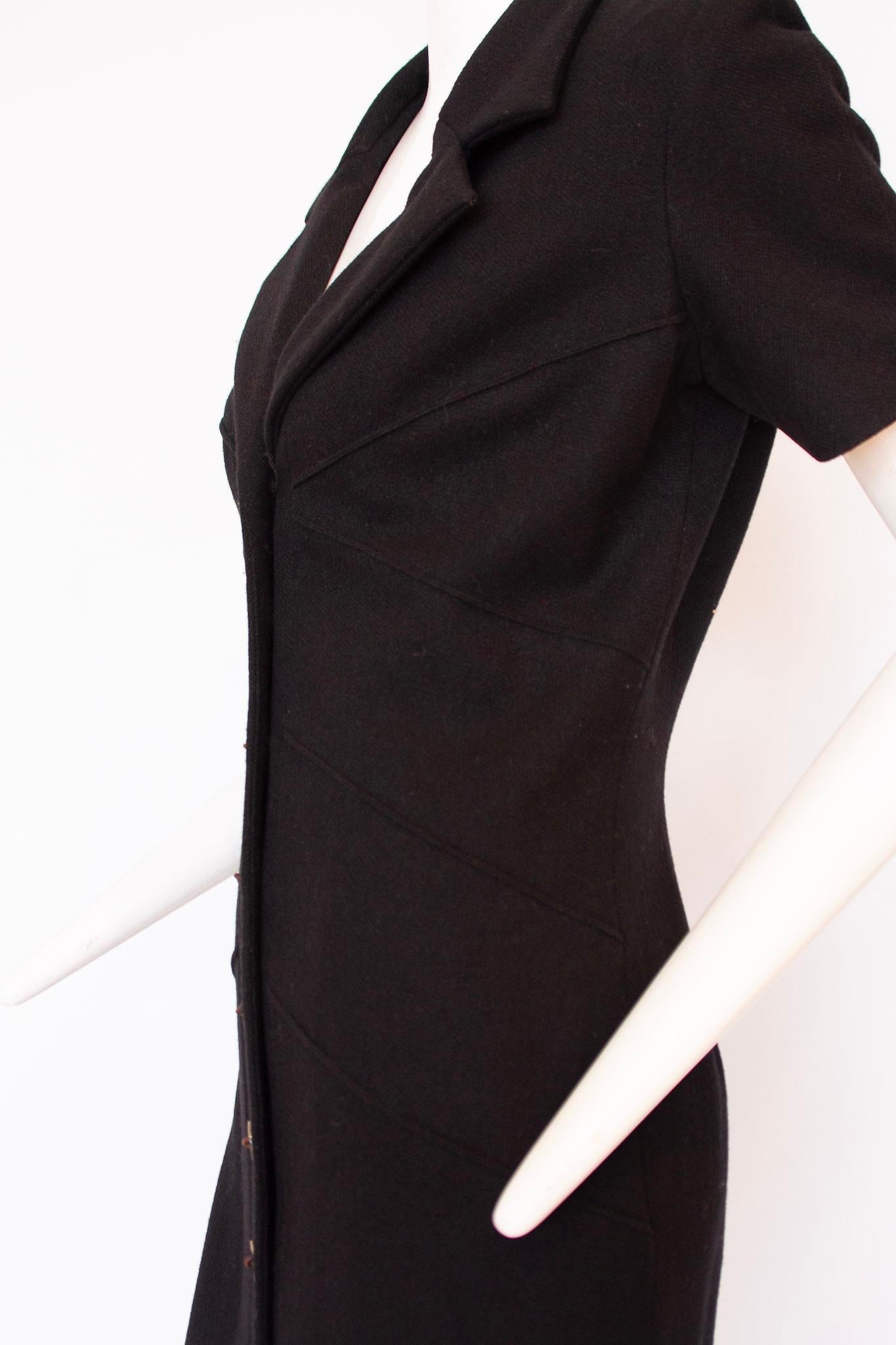 Fendi Black Collared Midi Dress  For Sale 3