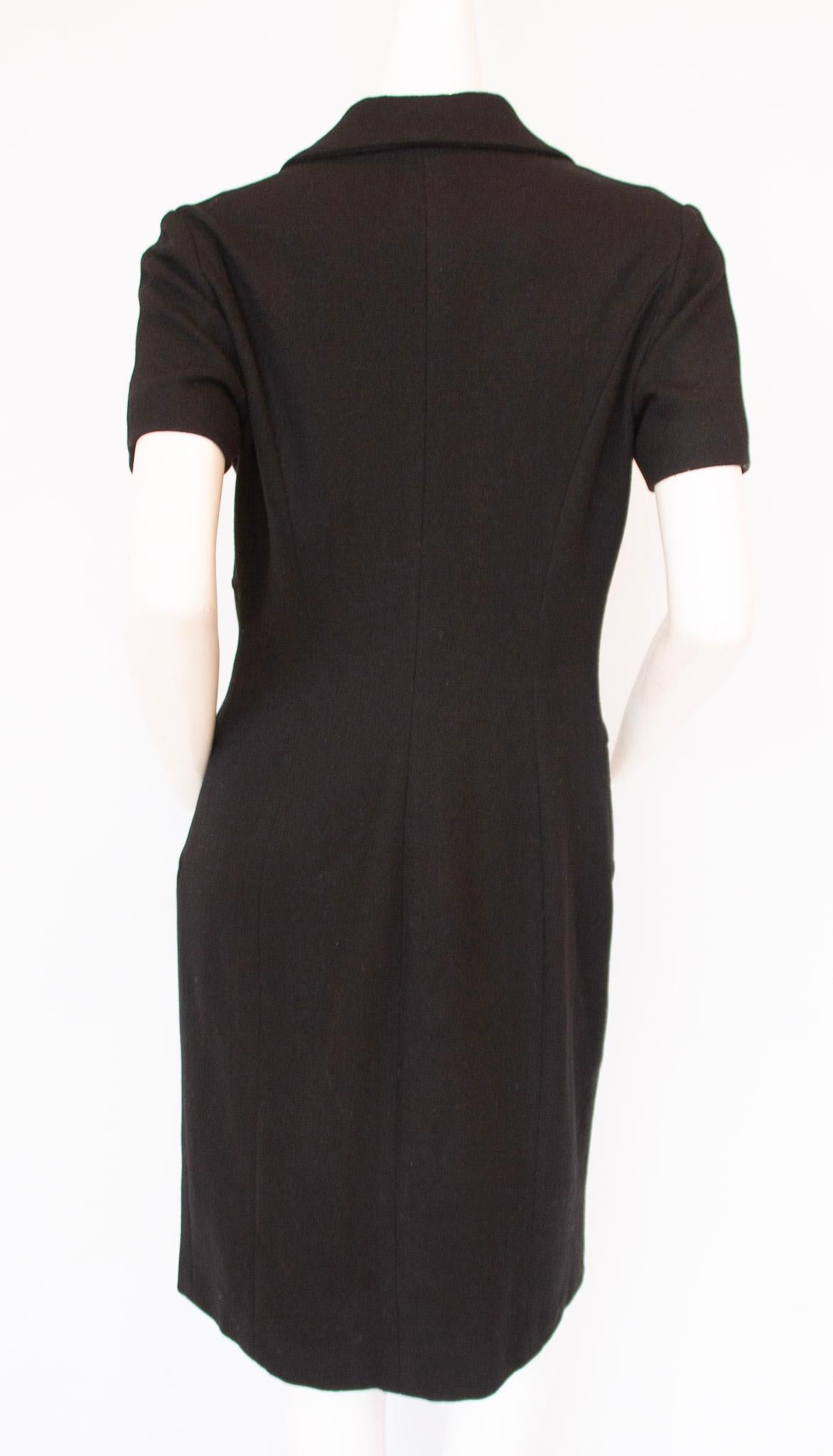 Fendi Black Collared Midi Dress  For Sale 4
