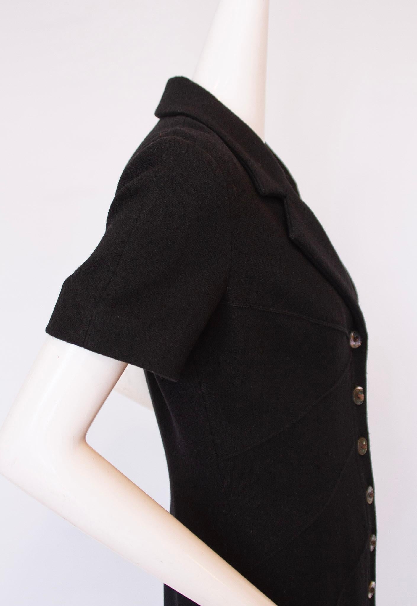 Fendi Black Collared Midi Dress  For Sale 5