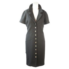 Fendi Black Collared Midi Dress