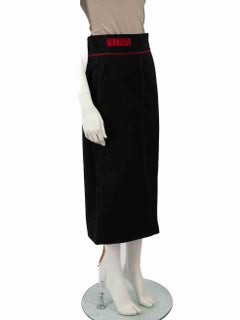 Fendi Black Contrast Stitch Midi Skirt Size L
