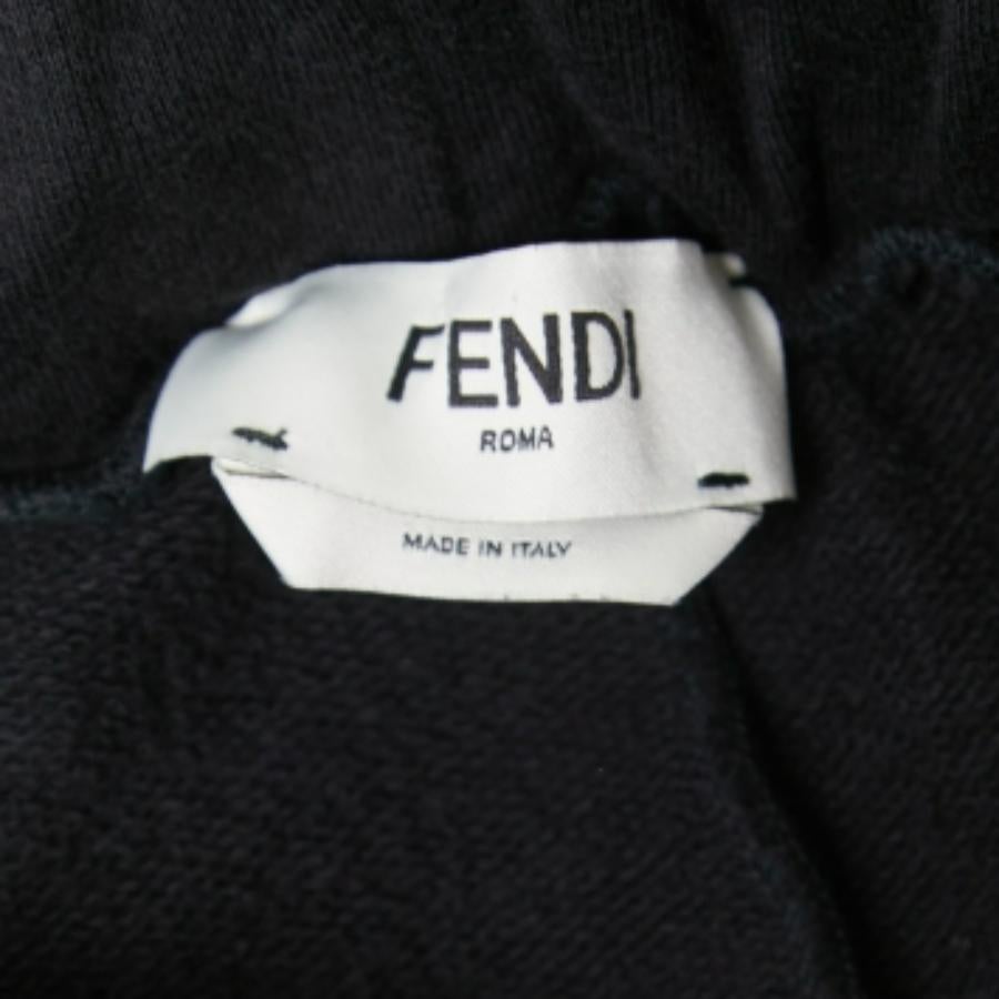 Fendi Karlito-Jogginghose aus schwarzer Baumwolle mit Streifendetails M Damen im Angebot