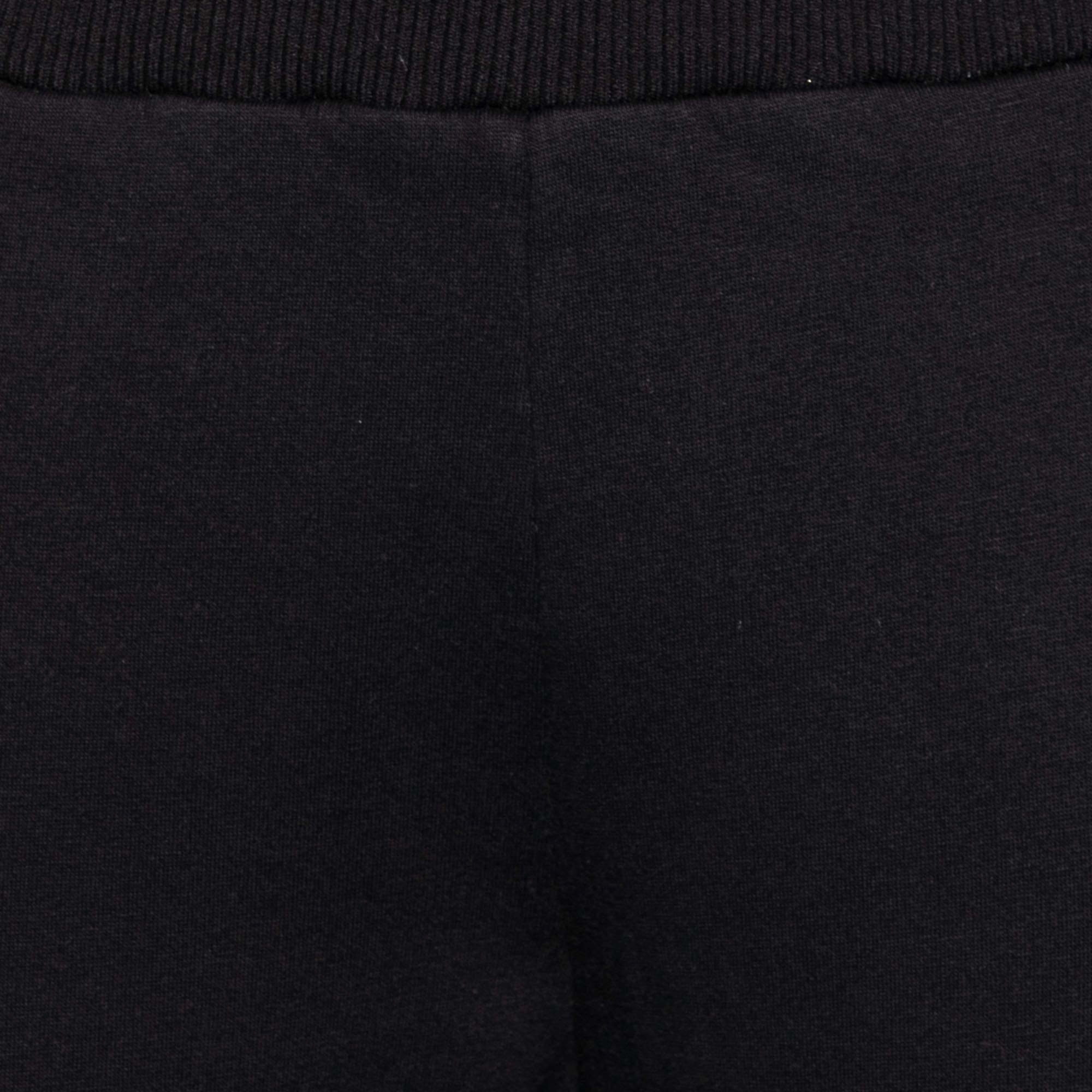 Fendi Black Cotton Logo Tape Trimmed Track Pants M In Good Condition For Sale In Dubai, Al Qouz 2