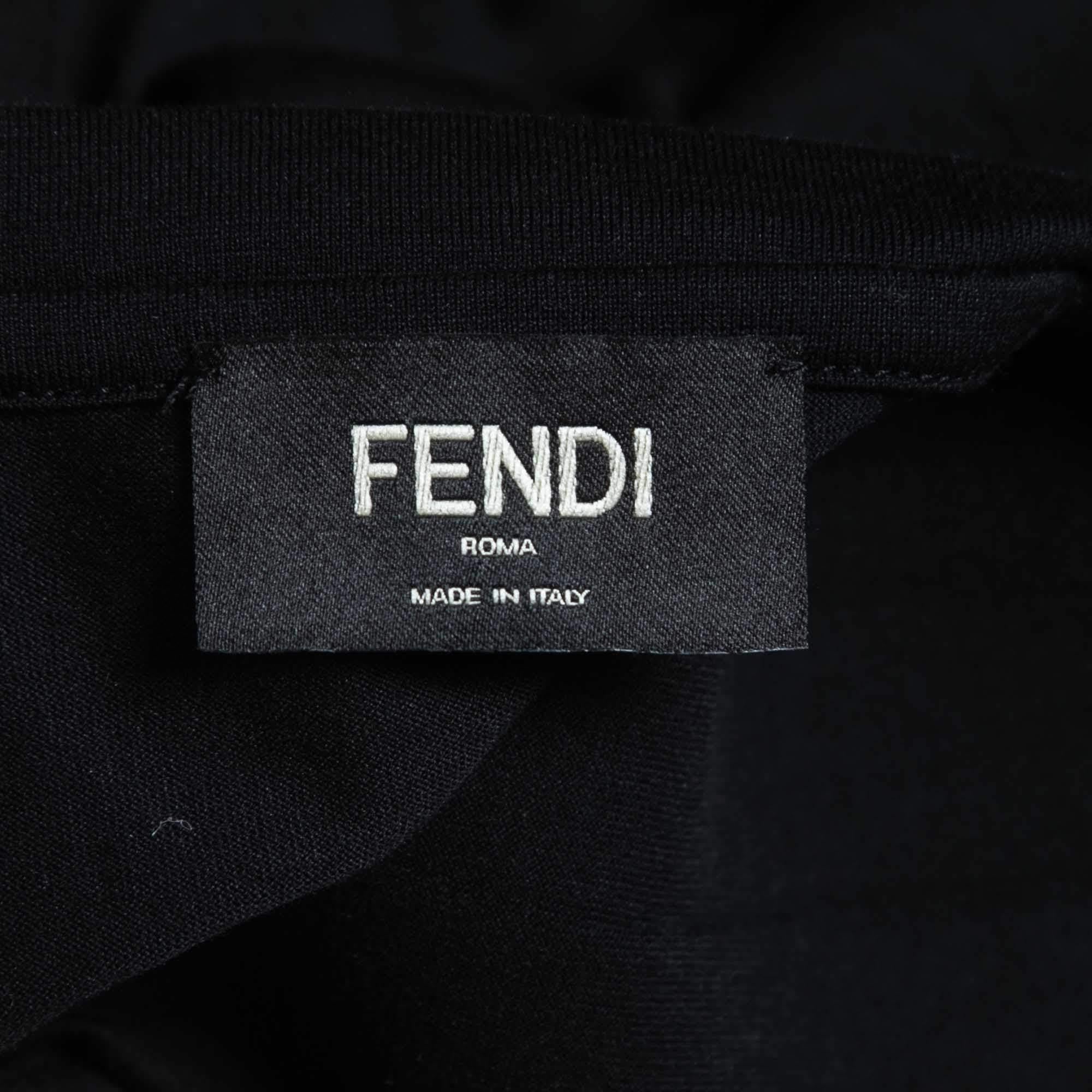 Men's Fendi Black Cotton Roma Amore Graphic T-Shirt L