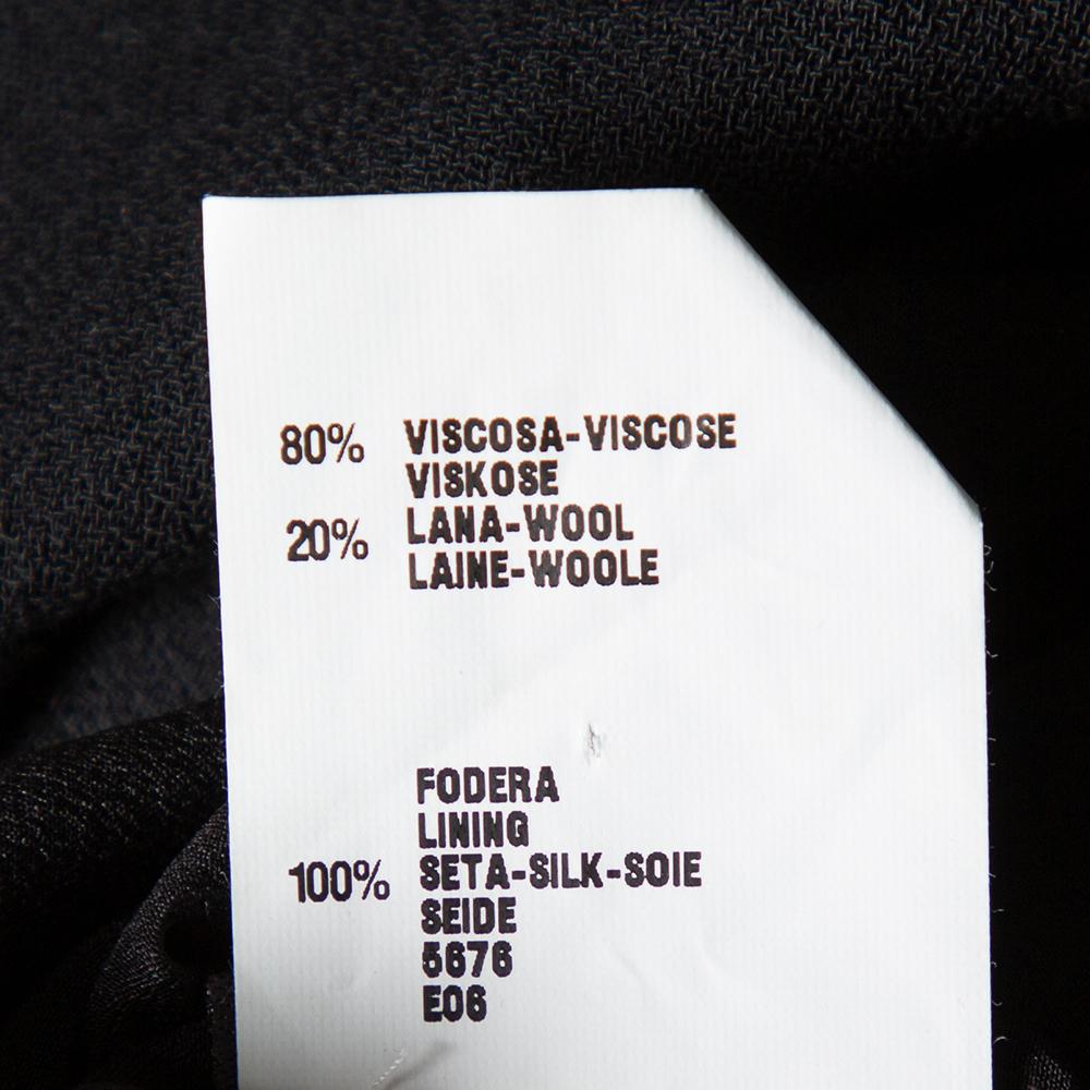 Fendi Crepé Negro Plisado Un Hombro Mini Vestido S 1