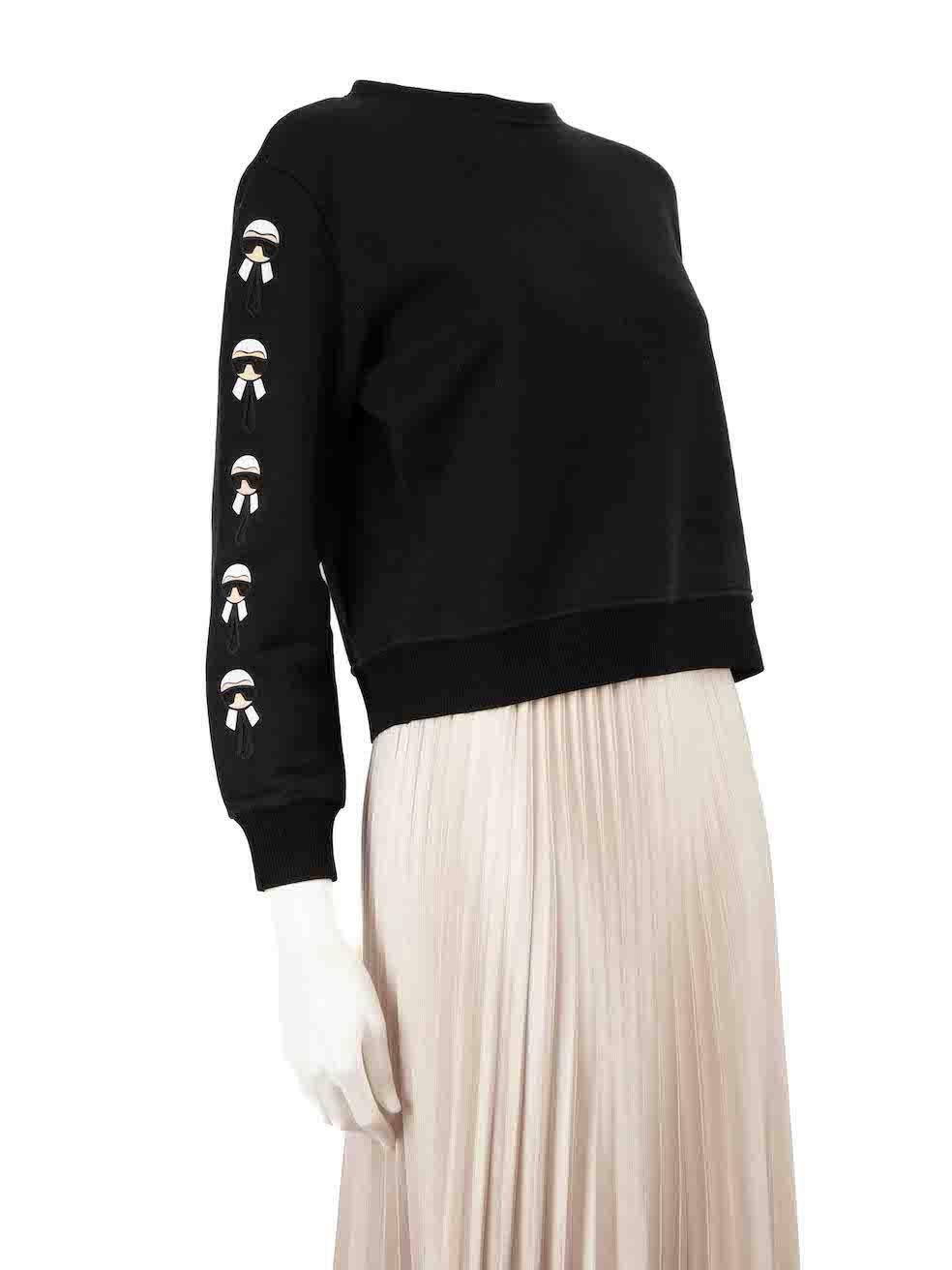 CONDITION is Very good. Minimal wear to jumper is evident. Minimal wear to internal side seam with loose threads and small mark to centre front on this used Fendi designer resale item.
 
 
 
 Details
 
 
 Black
 
 Cotton
 
 Long sleeves sweatshirt
