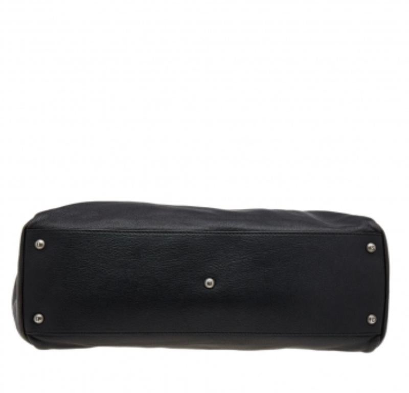Women's Fendi Black/Dark Brown Leather Large Peekaboo Top Handle Bag For Sale