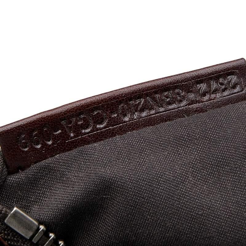 Fendi Black/Dark Brown Leather Large Peekaboo Top Handle Bag For Sale 5