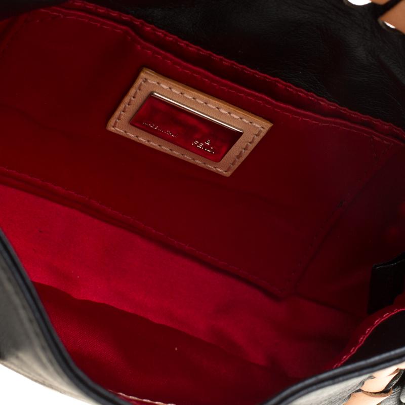 Fendi Black Embellished Micro Baguette Shoulder Bag 4