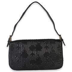 Fendi Black Embossed Nappa 1997 Re Edition Baguette