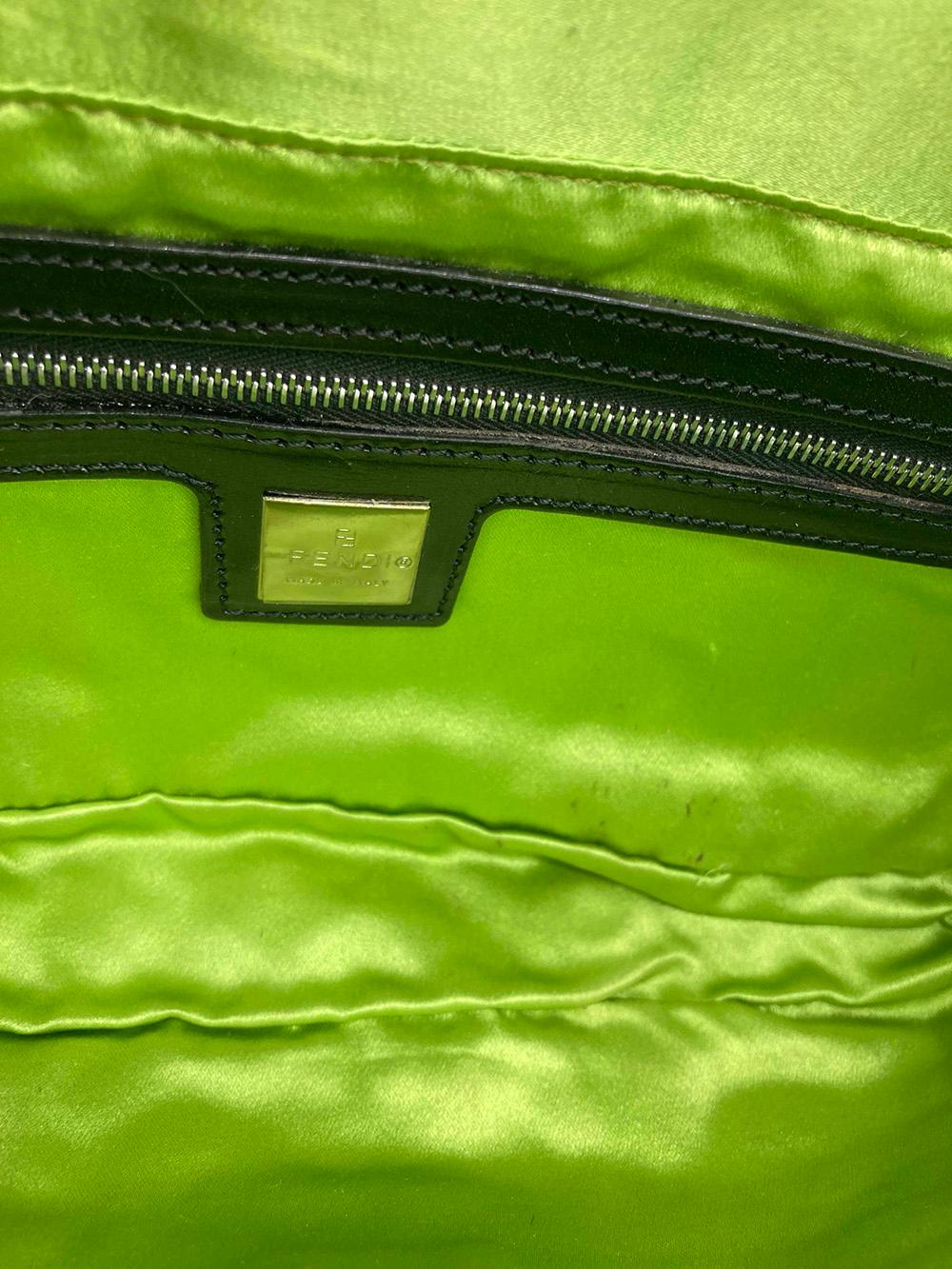 Fendi Schwarze bestickte Fransen Baguette Perlen Baguette 5