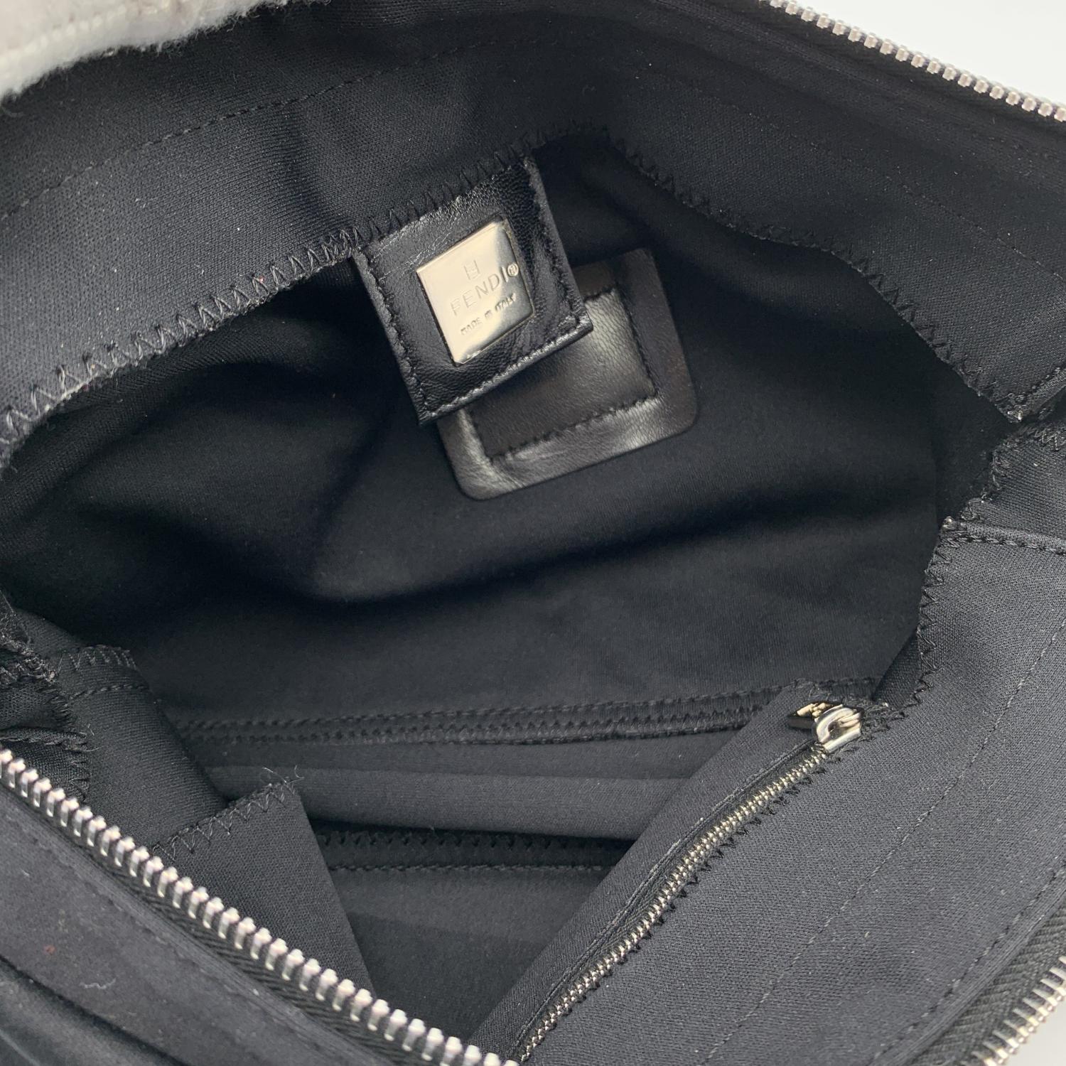 Fendi Black Fabric Front Pocket Baguette Shoulder Bag Handbag For Sale 1