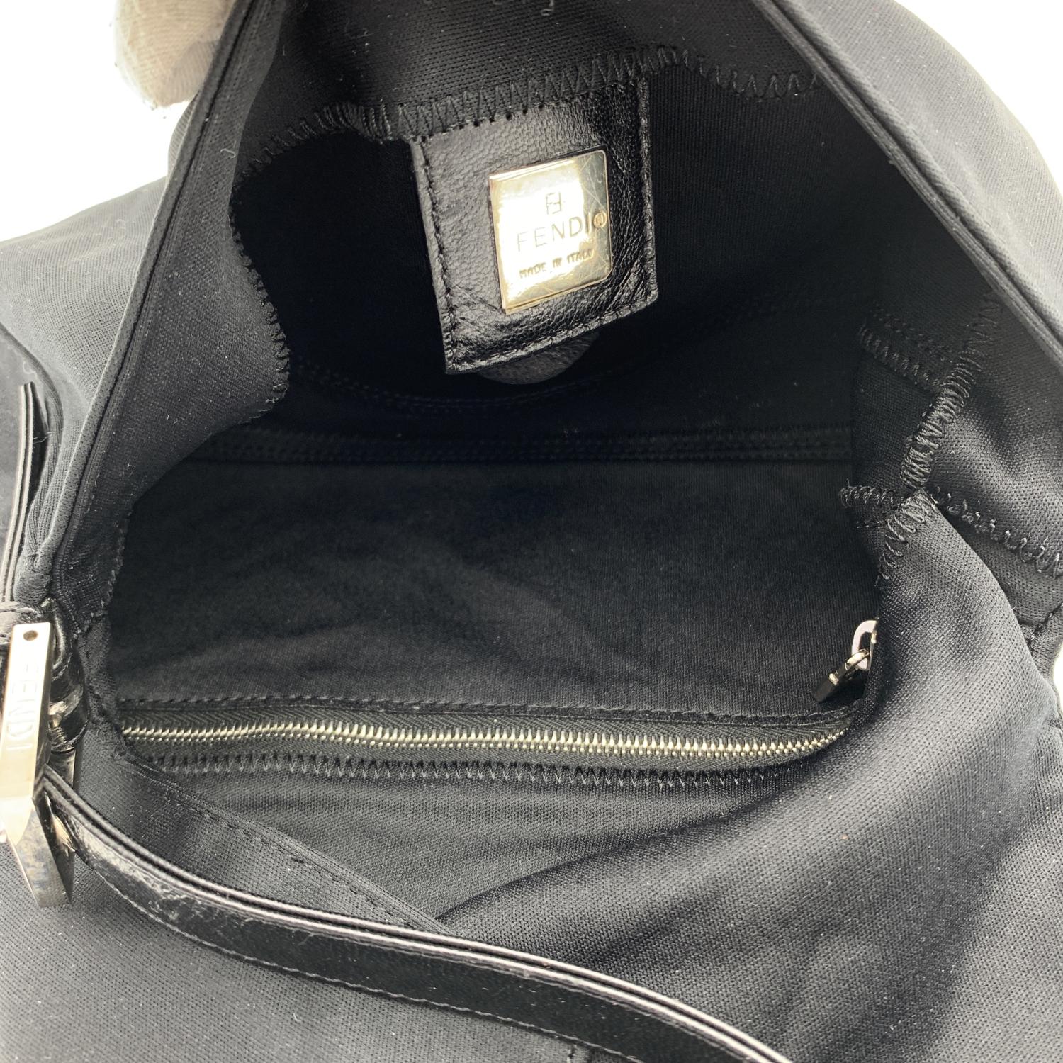 Women's Fendi Black Fabric Small Baguette Shoulder Bag Handbag