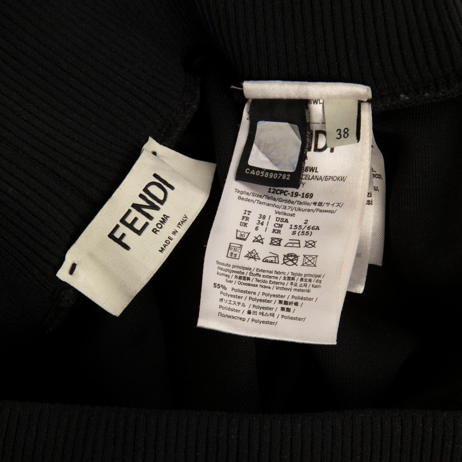 Pantalon de jogging avec logo Fendi noir Taille XS en vente 2