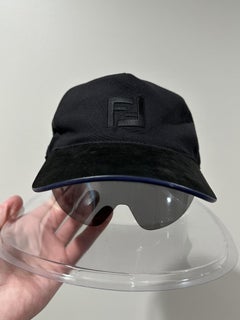 Fendi Black FF Eyecap Baseball Hat with Shield Sunglasses