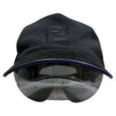 Fendi Black FF Eyecap Baseball Hat with Shield Sunglasses