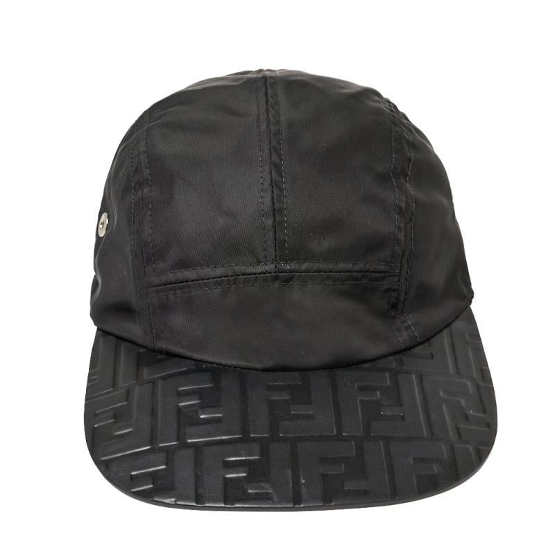 Look every bit stylish with this Fendi baseball cap. Featuring the iconic Zucca-embossing on a semi-stiff peak and a black body, this cap makes a great travel accessory. Carry it to your next summer vacation to attain a stylish look every time.

