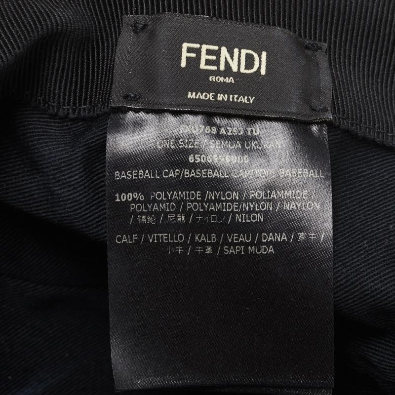Men's Fendi Black FF Logo Embossed Baseball Cap One Size