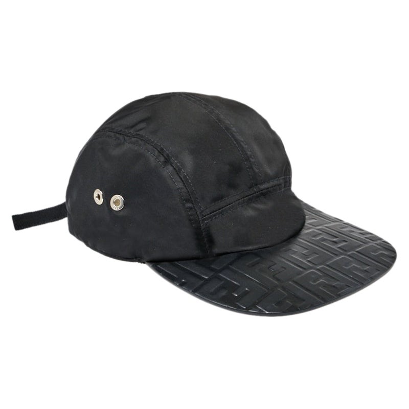 Fendi Schwarz FF Logo geprägte Baseballkappe One Size