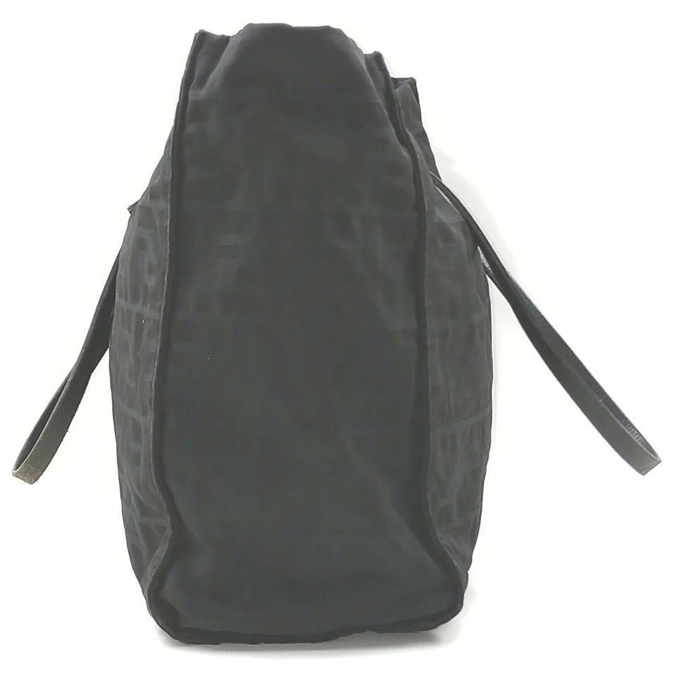 Fendi Black FF Logo Monogram Zucca Tote Bag 862790 For Sale 6