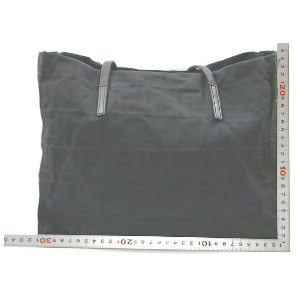 Fendi Black FF Logo Monogram Zucca Tote Bag 862790 For Sale 7
