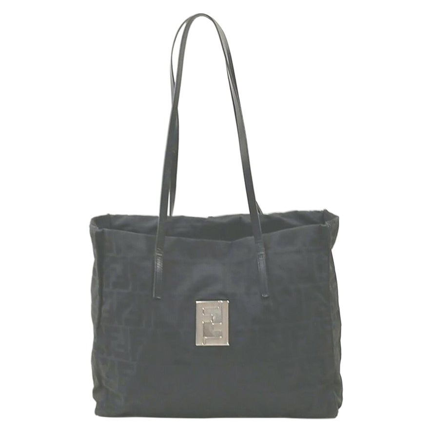 Fendi Negro FF Logo Monograma Zucca Bolso Tote 862790